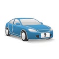 Stylized illustration of a blue car with simplified features, emphasizing smooth lines Royalty Free Stock Photo