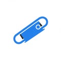 A stylized illustration of a blue USB flash drive combined with a paperclip design. The Royalty Free Stock Photo