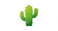 Stylized illustration of a cactus with three arms on a white background. The cactus is Royalty Free Stock Photo