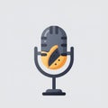 A stylized illustration of a classic microphone featuring a dark grey and orange color Royalty Free Stock Photo