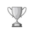 Stylized Illustration of a Classic Silver Trophy Cup with Handles on a Pedestal Royalty Free Stock Photo