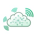 Stylized illustration of a cloud symbolizing cloud computing Royalty Free Stock Photo