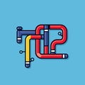 Vector of a colorful and stylized pipe illustration in a vector format
