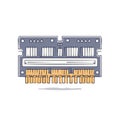 Stylized Illustration of a Computer RAM Memory Module with Gold Pins for Data Storage on White Background Royalty Free Stock Photo