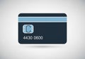 A stylized illustration of a credit card featuring a dark blue front Royalty Free Stock Photo