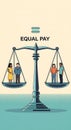 Equal Pay Concept: A Balance of Compensation Royalty Free Stock Photo