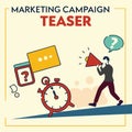 Marketing campaign teaser with countdown and question marks Royalty Free Stock Photo