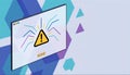 Important Warning Sign Appears On Digital Screen Interface Royalty Free Stock Photo