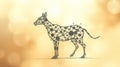 Abstract canine form composed of interconnected nodes, set against a soft, bokeh background. A digital illustration exploring