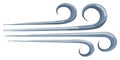 Stylized illustration of dynamic wind currents with swirling lines showing powerful air movement and flow Royalty Free Stock Photo