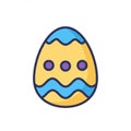 A stylized illustration of an Easter egg features a smooth, oval shape Royalty Free Stock Photo