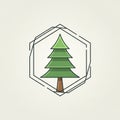 Stylized illustration of an evergreen tree with a triangular shape and green layers Royalty Free Stock Photo