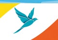 Stylized illustration featuring a blue bird in flight, symbolically designed with smooth Royalty Free Stock Photo