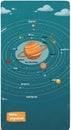 Stylized illustration of a fictional solar system with planets orbiting a central celestial Royalty Free Stock Photo