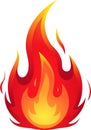 Stylized illustration of a flame using bold gradient colors. The flame features layers of Royalty Free Stock Photo