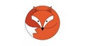 Stylized illustration of a fox s face designed within a circle Royalty Free Stock Photo