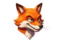 Stylized illustration of a fox\'s head with a mischievous expression. Royalty Free Stock Photo