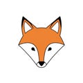 Stylized illustration of a fox s head with simplistic features Royalty Free Stock Photo