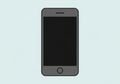 Stylized illustration of a generic smartphone on a light blue background. The device Royalty Free Stock Photo