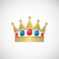 The crown is symmetrical, with alternating red and blue gems set in the band Royalty Free Stock Photo