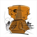 Stylized illustration of a guitar