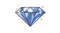 A stylized illustration of a large diamond showcases facets in various shades of blue, giving Royalty Free Stock Photo