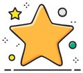 Stylized illustration of a large star with smaller stars and decorative elements Royalty Free Stock Photo