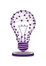 Stylized illustration of a light bulb with a geometric network design Royalty Free Stock Photo