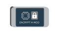 Hardware Security Module (HSM) Illustration: Encryption Chip and Padlock Royalty Free Stock Photo