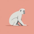 Stylized illustration of a monkey in a sitting position. The monkey is depicted with Royalty Free Stock Photo