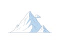 Stylized illustration of a mountain range depicted in a minimalist design Royalty Free Stock Photo