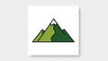The central peak is prominently taller with a snow capped top depicted in white Royalty Free Stock Photo