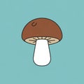 Stylized illustration of a mushroom against a plain blue background Royalty Free Stock Photo