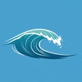Stylized illustration of an ocean wave against a light blue Royalty Free Stock Photo