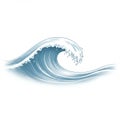 A stylized illustration of an ocean wave, capturing its dynamic form. The wave\'s crest Royalty Free Stock Photo