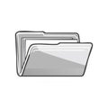 Stylized Illustration of an Open Folder with Documents, Representing Files and Data Storage Royalty Free Stock Photo