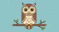 Stylized illustration of an owl perched Royalty Free Stock Photo