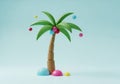 Stylized illustration of a palm tree with simplified, cartoonish elements. The trunk Royalty Free Stock Photo