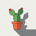 The cactus is placed in a simple orange pot with textured details Royalty Free Stock Photo