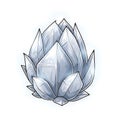 Sparkling Ice Crystal Cluster Cartoon Illustration on a Clean White Backdrop Royalty Free Stock Photo