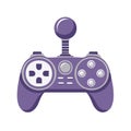 Stylized illustration of a purple retro video game controller with a center joystick Royalty Free Stock Photo