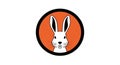 Stylized illustration of a rabbit head within a circular emblem Royalty Free Stock Photo