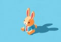 A stylized illustration of a rabbit wearing a blue suit and red tie is set against a light blue Royalty Free Stock Photo