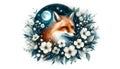A stylized illustration of a red fox (Vulpes vulpes) w Royalty Free Stock Photo