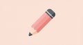 A stylized illustration of a red pencil with a black eraser and a silver ferrule. The desig Royalty Free Stock Photo