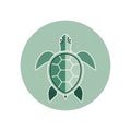 Stylized illustration of a sea turtle Royalty Free Stock Photo