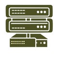 Stylized illustration of a server rack or computer network device for data processing and storage Royalty Free Stock Photo
