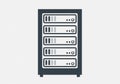 Stylized illustration of a server rack with five stacked units. Each unit features simplified Royalty Free Stock Photo