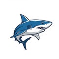 Stylized illustration of a shark, featuring bold blue and white colors. The shark has an Royalty Free Stock Photo