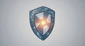 Stylized Shield with Glowing Core Royalty Free Stock Photo